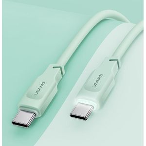 USAMS US-SJ567 Type-C/USB-C naar Type-C/USB-C PD 100W Snelle Charing-gegevenskabel met licht  lengte: 1 2 m