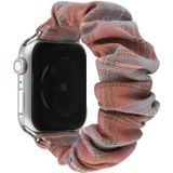 Voor Apple Watch Series 6 & SE & 5 & 4 40mm / 3 & 2 & 1 38mm JK Uniform Style Cloth + Roestvrijstalen horloge polsbandje (Rood + Blauw)