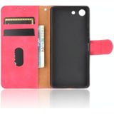 Voor Sony Xperia Ace Solid Color Skin Feel Magnetic Buckle Horizontale Flip Kalf Textuur PU Lederen case met Holder & Card Slots & Wallet(Rose Red)
