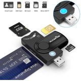 ROCKETEK CR310 USB 3.0 + TF-kaart + SD-kaart + SIM-kaart + smartcard multifunctionele kaartlezer
