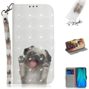 Voor Xiaomi Redmi Note 8 Pro 3D gekleurde tekening horizontale Flip lederen draagtas met houder & Card slot & portemonnee & Lanyard (PUG)