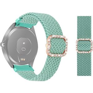Voor Garmin Venu / VivoActive 3 20mm Universele verstelbare gevlochten elastische diamant gesp vervangende band horlogeband (gras groen)