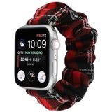 Voor Apple Watch Series 6 & SE & 5 & 4 40mm / 3 & 2 & 1 38mm JK Uniform Style Cloth +Stainless Steel Watch Polsband (Zwart + Rood)(Zwart + Rood)