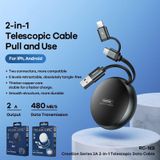 Remax RC-182i 2A 2 In 1 8 Pin + Micro USB Creation Series telescopische oplaaddatakabel  Lengte: 90cm(Wit)