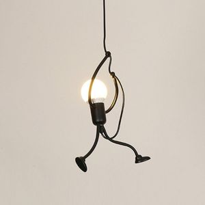 YWXLight Nordic moderne hanger licht zwart metalen E27 Bulb schurk modelleren LED Lamp Restaurant slaapkamer woonkamer (witte wit)