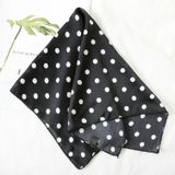 Lente dames stippen patroon Silk Imitationkleine sjaal vierkante sjaal  grootte: 60 x 60cm (zwart)