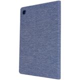 Voor Samsung Galaxy Tab S6 Lite Horizontale Flip TPU + Fabric PU lederen beschermhoes met naamkaartclip (donkerblauw)