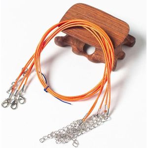 100 PCS Crystal Pendant Necklace Rope Jewelry Lanyard(Orange)
