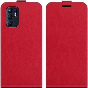 Voor Oppo Reno6 4G R64 Textuur Verticale Flip Lederen Case met kaartslots & fotolijst