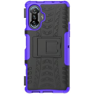 Voor Xiaomi Redmi K40 gaming band textuur schokbestendige TPU + pc beschermhoes met houder