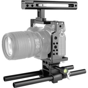 YELANGU C15 YLG0711A Video Camera Cage Stabilizer met Handle & Rail Rod voor Nikon Z6 / Z7(Zwart)