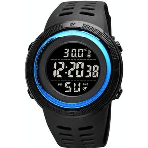 SKMEI 1681 Multifunctioneel LED Digitaal Display Lichtgevend Elektronisch Horloge  Ondersteuning Body / Omgeving Temperatuurmeting (blauw zwart)