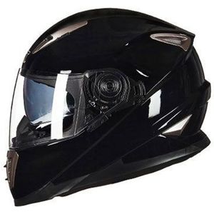 GXT Motorcycle Black Full Coverage Beschermende Helm Double Lens Motor Helm  Grootte: M
