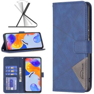 Voor Xiaomi Redmi Note 11 Pro International Version Rhombus Texture Magnetische Gesp horizontale flip lederen telefoonhoes