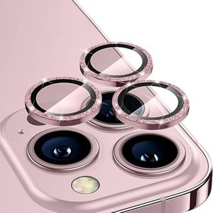 ENKAY Glitter achterlens Aluminium gehard glasfilm voor iPhone 13 Pro / 13 Pro Max