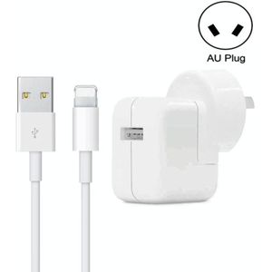 12W USB-oplader + USB tot 8 PIN-gegevenskabel voor iPad / iPhone / iPod-serie  AU-stekker