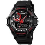 SKMEI 1357 Mens Multifunctionele Sport Digitaal Horloge Student Waterdicht Horloge (Rood)