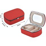 HN-001 Travel Draagbare Ring Lipstick Sieraden Opbergdoos (Mirror Version Red)