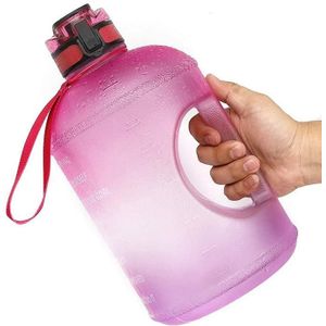 TT-T585 1 Gallon / 3.78L Sportketel Gradint Kleur Plastic Space Bottle  Kleur: Roze Paars