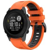 Voor Garmin Descent G1 22 mm tweekleurige sport siliconen horlogeband (oranje + zwart)