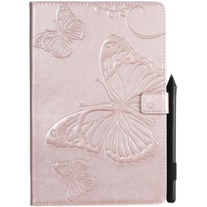 Voor Galaxy tab S5e gedrukt afdrukken Butterfly patroon horizontale Flip PU lederen draagtas met houder & kaartsleuven & portemonnee & pen sleuf (Rose goud)