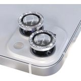 Voor iPhone 13/13 mini NORTHJO Camera Lens Gehard Glas Bling Glitter Metalen Ring Film (Zilver)