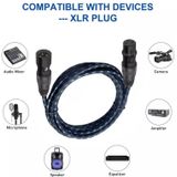 KN006 1m man-vrouw Canon lijn audiokabel microfoon eindversterker XLR-kabel (zwart blauw)