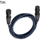 KN006 1m man-vrouw Canon lijn audiokabel microfoon eindversterker XLR-kabel (zwart blauw)