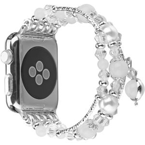 Voor Apple Watch 5 & 4 44mm / 3 & 2 & 1 42mm Luminous Agate Watchband(Zilver)