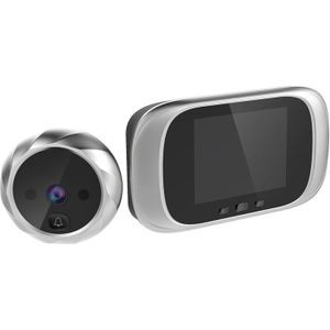 DD1 Smart Electronic Cat Eye met 2 8 inch LCD-scherm  ondersteuning infrarood nachtzicht/deurbel/camera (zilver)