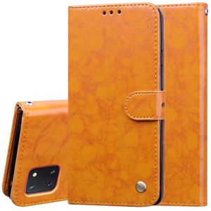 Voor Galaxy A81 / Note 10 Lite Business Style Oil Wax Textuur Horizontale flip lederen behuizing  met Houder & Card Slots & Wallet (Brown)