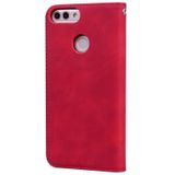 Voor Huawei P Smart / Enjoy 7S Frosted Business Magnetic Horizontal Flip PU Leather Case met Holder & Card Slot & Lanyard(Red)