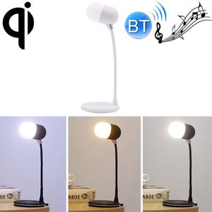 L4 Multifunctioneel draadloos opladen LED-bureaulamp Bluetooth 5.0 Speaker(Wit)