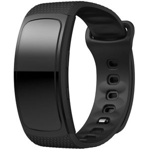 Siliconen polsband horloge band voor Samsung Gear Fit2 SM-R360  polsband maat: 126-175mm (zwart)