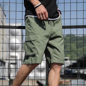 Zomer heren dunne en loszittende casual strandshorts  maat: M (9022-legergroen)