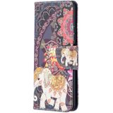 Voor Huawei P smart 2021 / Y7a Gekleurd tekenpatroon Horizontaal Flip Lederen koffer met Holder & Card Slots & Wallet(Flower Elephant)