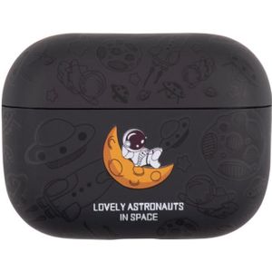 Wireless oortelefoon TPU Beschermingskoffer voor AirPods Pro (Black Crescent Astronaut)