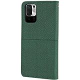 Voor Xiaomi Redmi Note 11 Geweven textuur Stiksels Magnetische Horizontale Flip PU lederen telefoonhoes