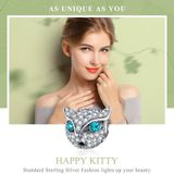 S925 Sterling Zilveren Armband Kralen Kat met Diamond Meow Star Kralen DIY Accessoires