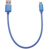 Netto stijl metalen kop micro USB naar USB 2 0 data/oplader kabel voor Galaxy S6/S6 Edge/S6 Edge +/Note 5 Edge  HTC  Sony  lengte: 25cm (blauw)