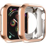 Voor Apple Watch Series 3 & 2 & 1 38mm Plating TPU Round Hole Hollowing Beschermhoes (Rose Gold)