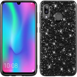 Glittery poeder schokbestendig TPU Case voor Galaxy A30 (zwart)