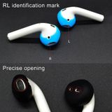 Anti-verloren touw + siliconen case + oortelefoon hang Buckle + oordopje cover Bluetooth draadloze koptelefoon Cover Case set voor Apple AirPods 1/2 (donkerblauw)
