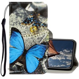 Voor iPhone XR 3D gekleurde tekening horizontale Flip PU lederen draagtas met houder & kaartsleuven & portemonnee (een vlinder)