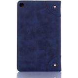 Retro boek stijl horizontale Flip lederen case voor Galaxy tab A 8 (2019) P200/P205  met houder & kaartsleuven & portemonnee (marineblauw)
