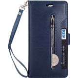 Voor Huawei Mate 10 Pro Multifunctionele Rits Horizontale Flip Lederen Case met Holder & Wallet & 9 Card Slots & Lanyard(Blauw)