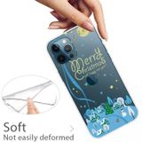 Trendy Cute Christmas Patterned Case Clear TPU Cover Telefoonhoesjes voor iPhone 12 / 12 Por (Ice and Snow World)