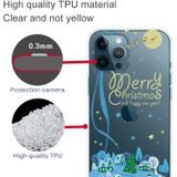 Trendy Cute Christmas Patterned Case Clear TPU Cover Telefoonhoesjes voor iPhone 12 / 12 Por (Ice and Snow World)