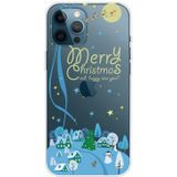 Trendy Cute Christmas Patterned Case Clear TPU Cover Telefoonhoesjes voor iPhone 12 / 12 Por (Ice and Snow World)