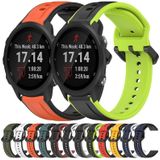 Voor Garmin Forerunner 245 20 mm bolle lus tweekleurige siliconen horlogeband (donkergroen + zwart)